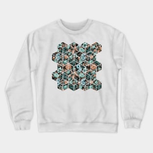 Floral Dreamy Pattern Caramel Turquoise Crewneck Sweatshirt